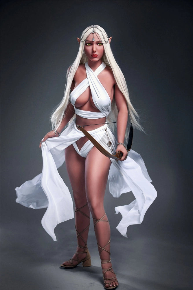 Elfische Sexpuppe in Fantasy-Kleidung