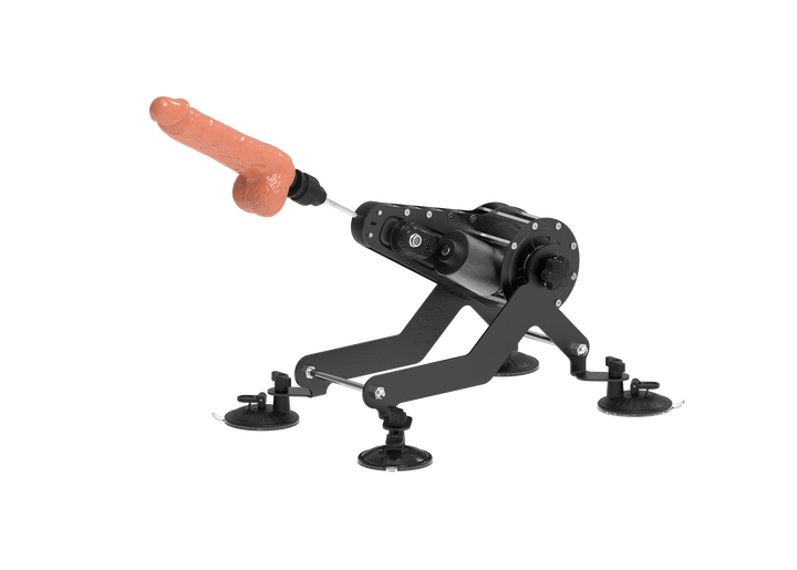 Sexmaschine mit Dildo-Aufsatz