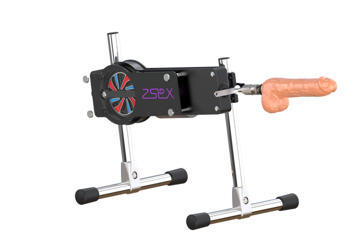 Sexmaschine mit Dildo-Aufsatz