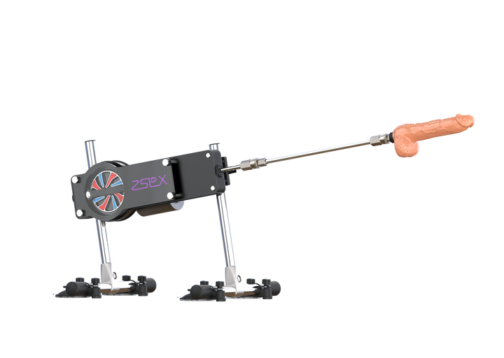 Sexmaschine mit Dildo-Aufsatz