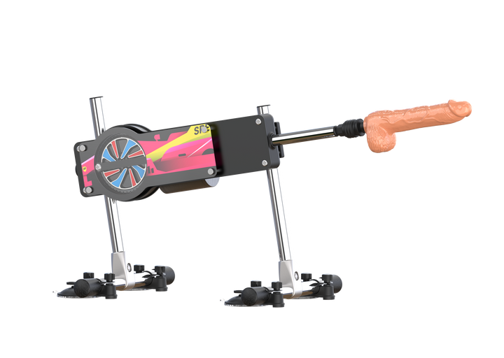 Sexmaschine mit Dildo-Aufsatz