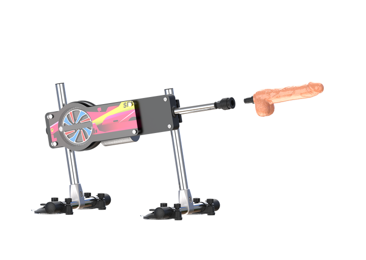 Sexmaschine mit Dildo-Aufsatz