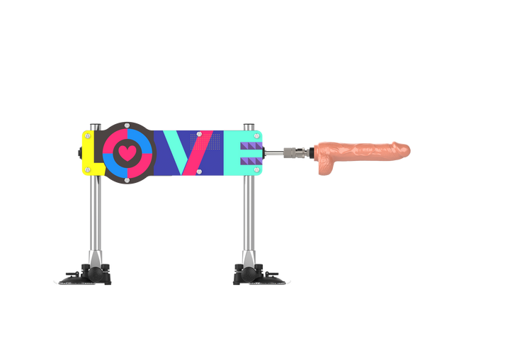 Sexmaschine mit Dildo-Aufsatz