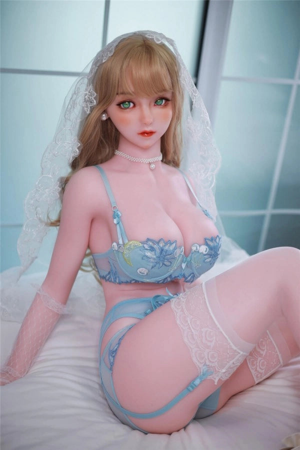 Sexpuppe in blauer Unterwäsche