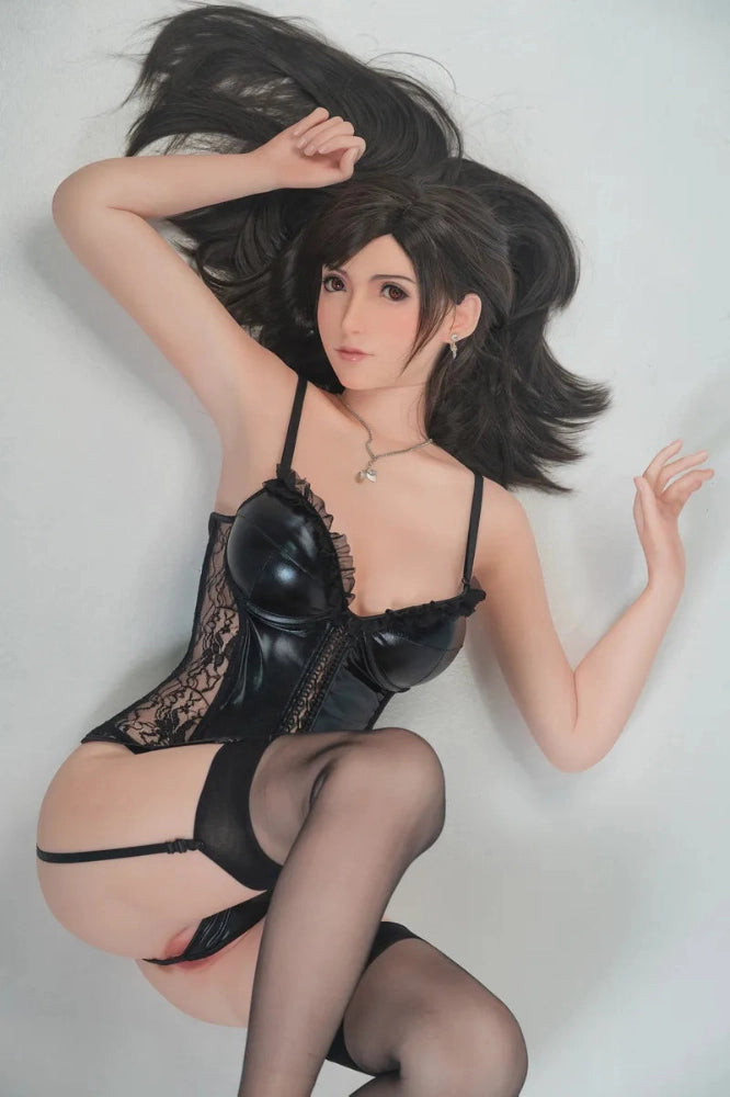 Sexpuppe in schwarzer Dessous-Lingerie