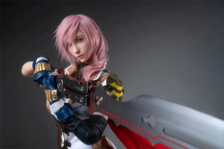 Anime-Figur mit Schwert posiert