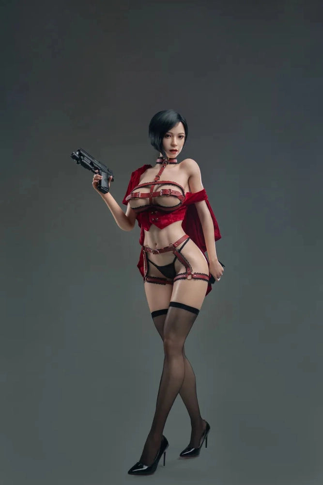 Sexpuppe in rotem Dessous Outfit