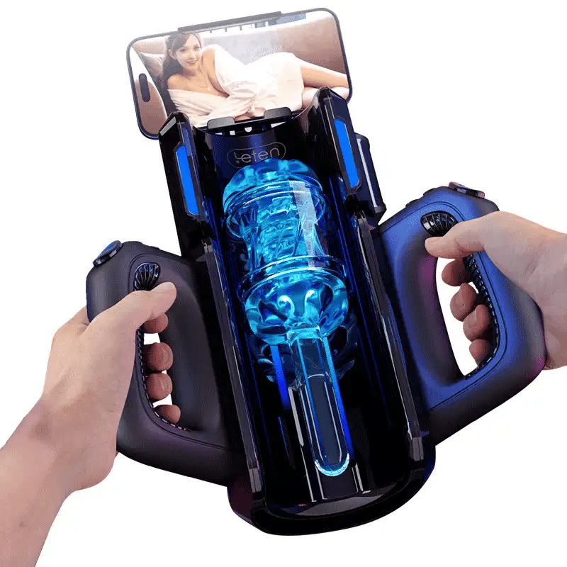 Masturbator mit Smartphone-Halterung, Hände