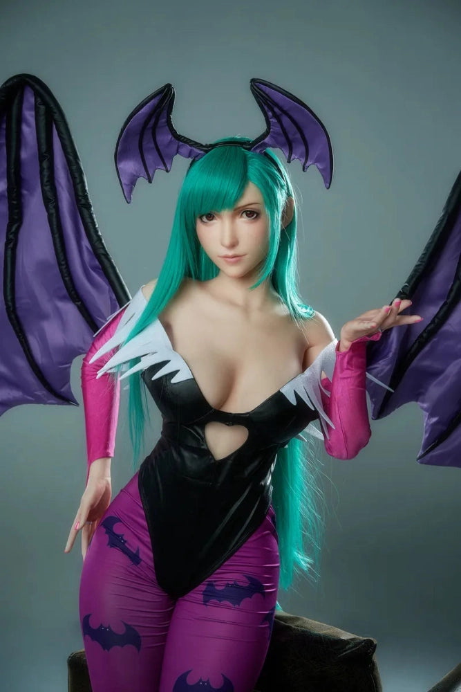 Cosplay-Sexpuppe mit Flügeln, lila