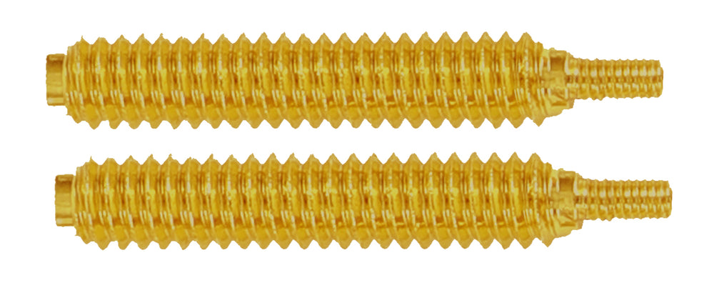 Zwei goldene Schraubengewinde, horizontal