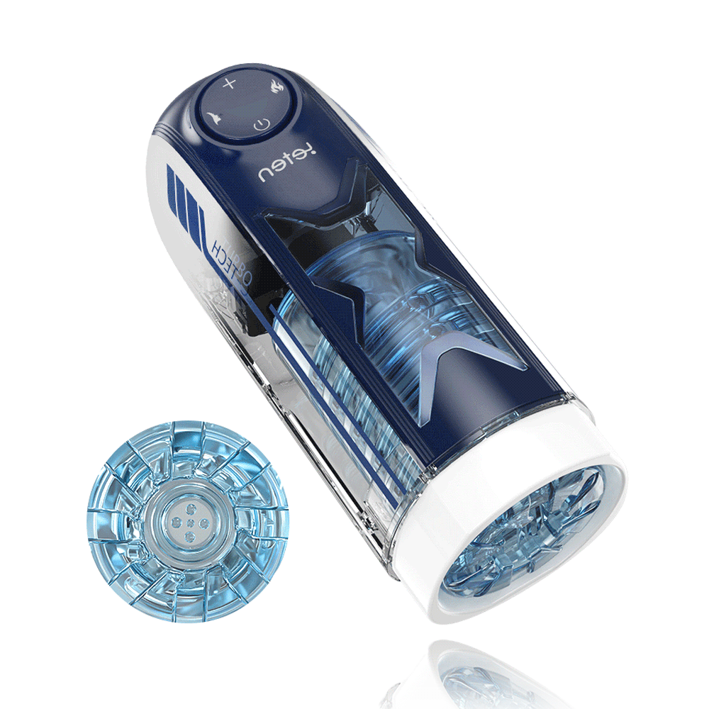 Masturbator für Männer, blau, transparent