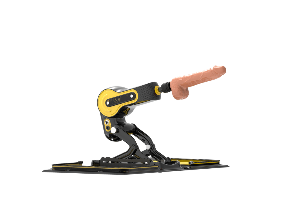 Sexmaschine mit Dildo-Aufsatz
