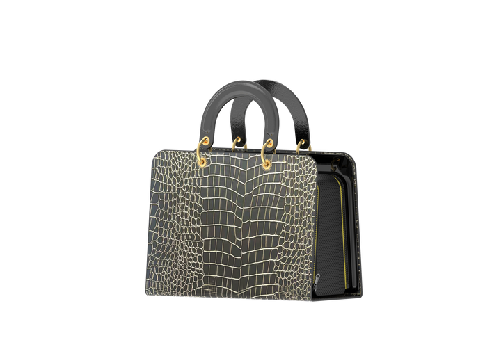 Luxuriöse schwarze Handtasche Design