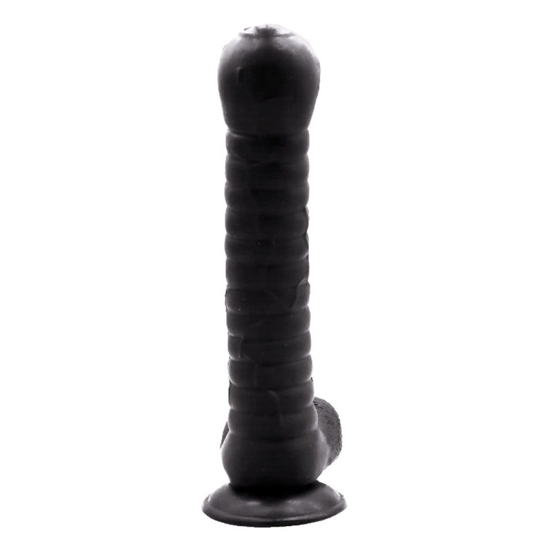 Schwarzer Dildo mit Saugnapf