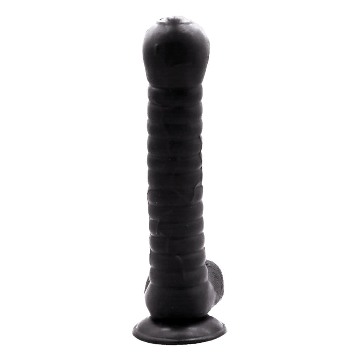 Schwarzer Dildo mit Saugnapf