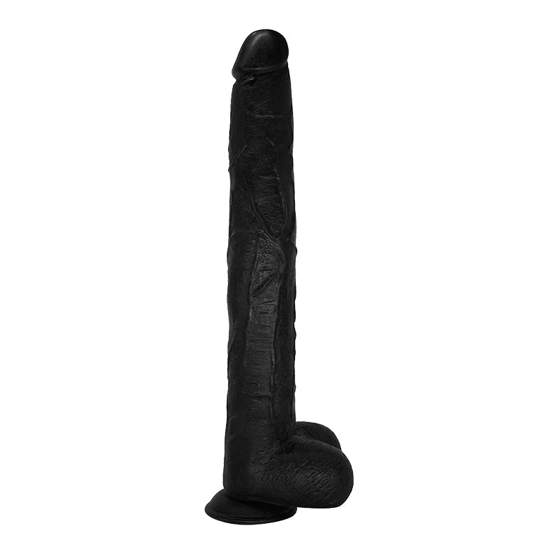 Schwarzer Dildo mit Saugnapf