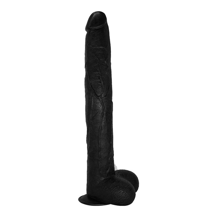 Schwarzer Dildo mit Saugnapf