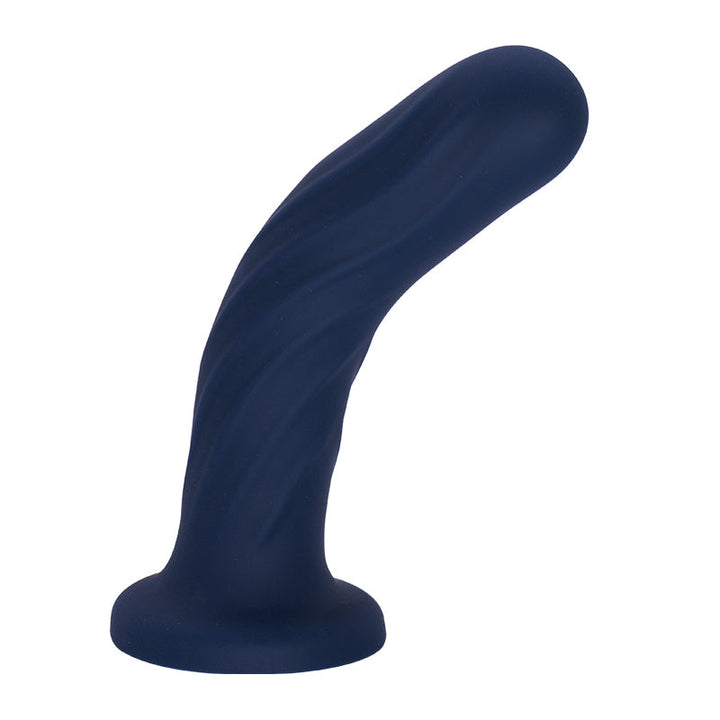 Blauer Silikon-Dildo mit Struktur