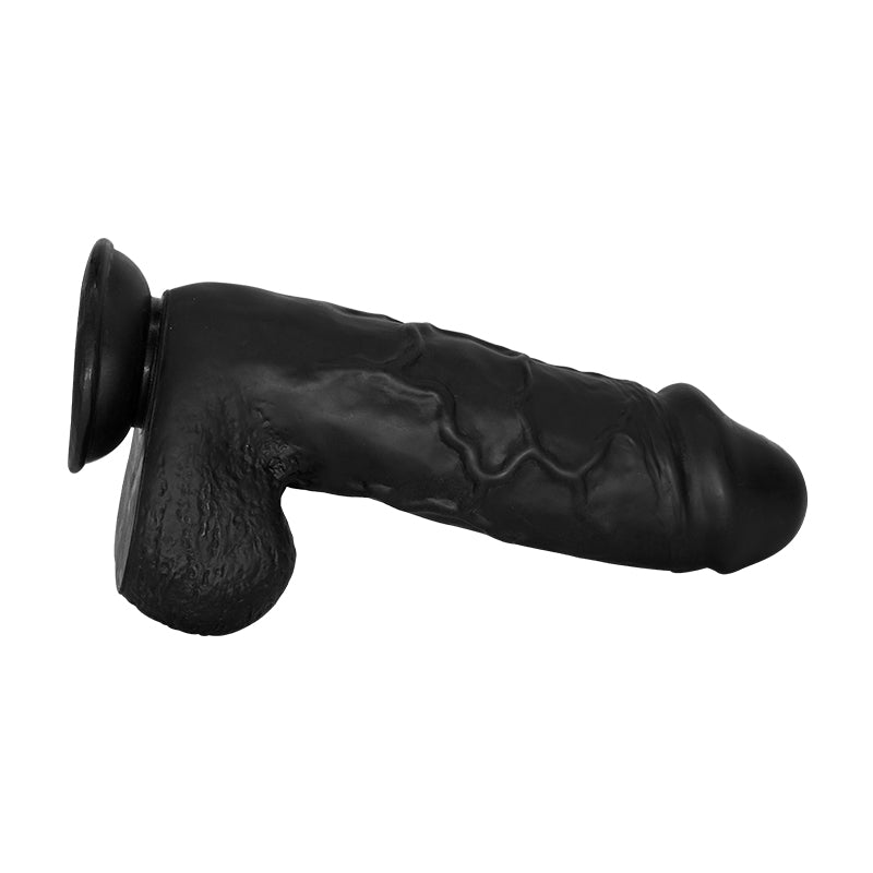 Schwarzer Dildo mit Saugnapf