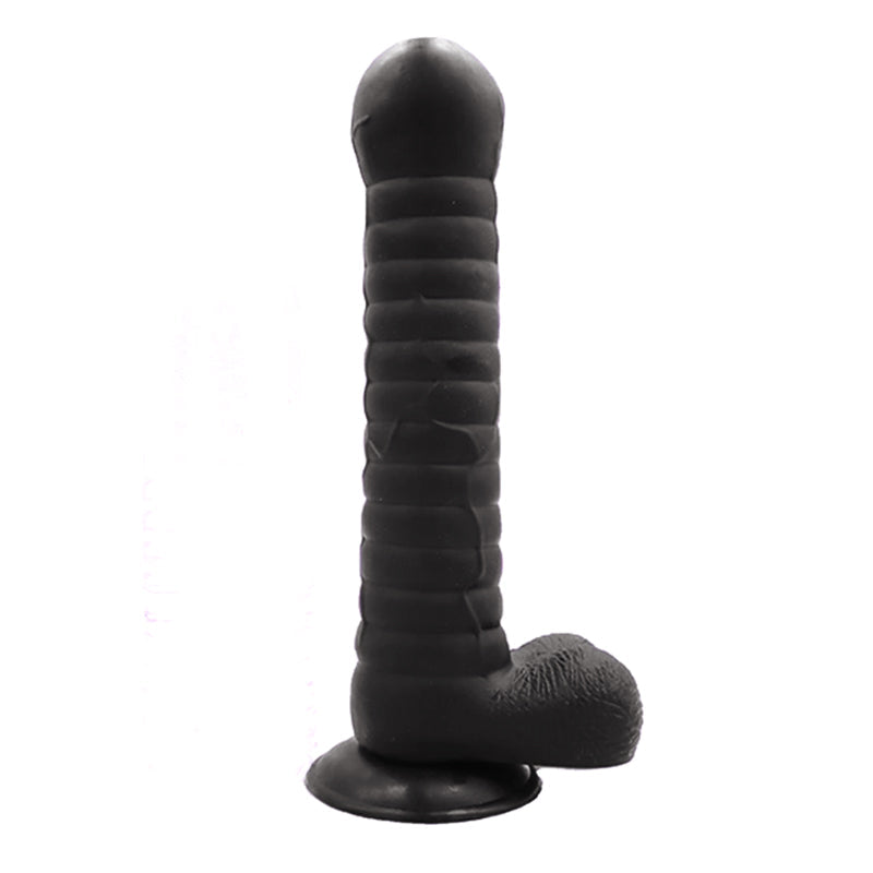 Schwarzer Dildo mit Saugnapf