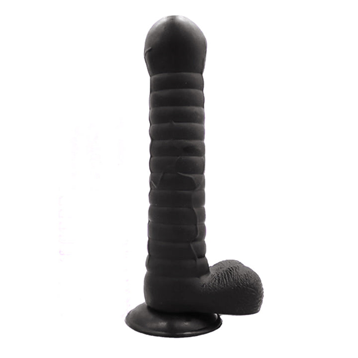 Schwarzer Dildo mit Saugnapf