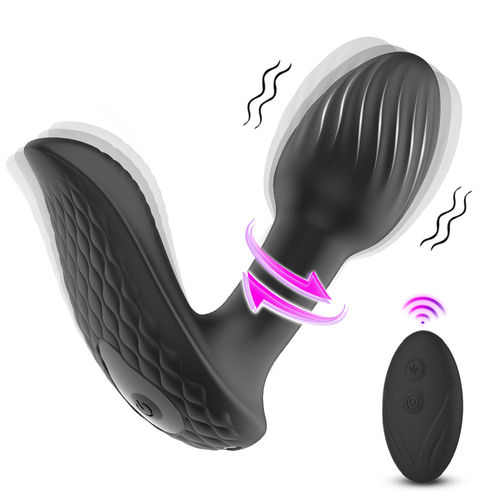 Schwarzer Vibrator mit Fernbedienung