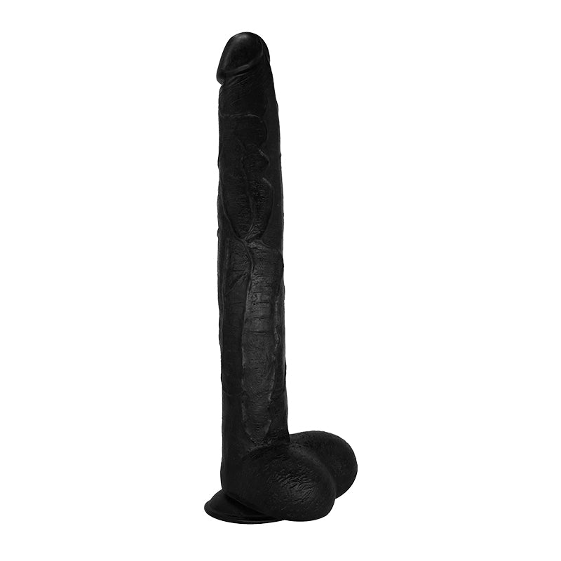 Schwarzer Dildo mit Saugnapf
