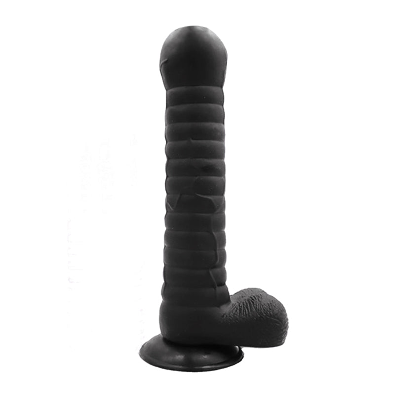 Schwarzer Dildo mit Saugnapf