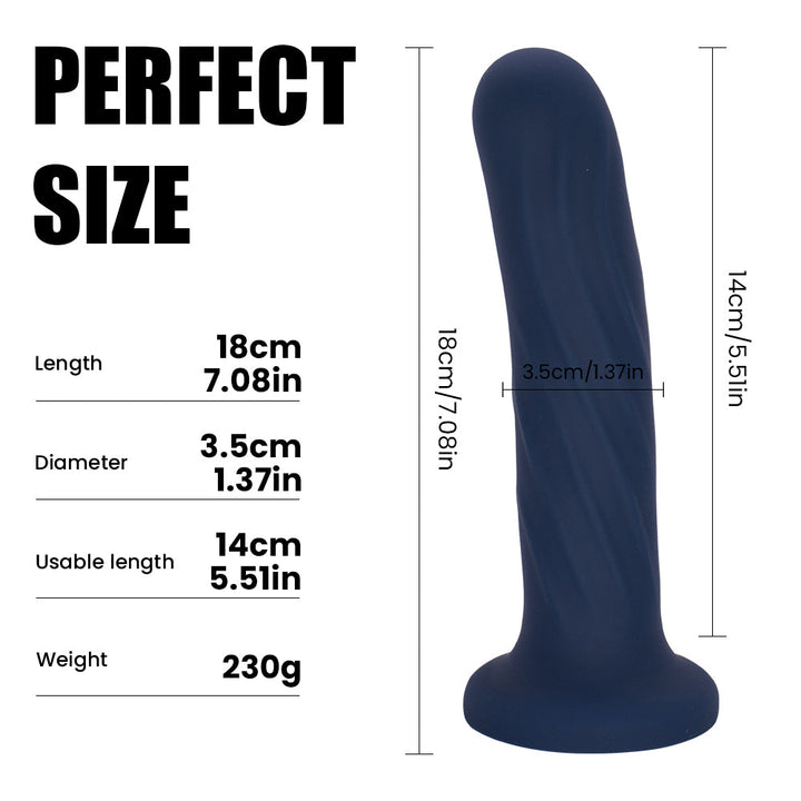 Dildo mit Größenangaben und Gewicht