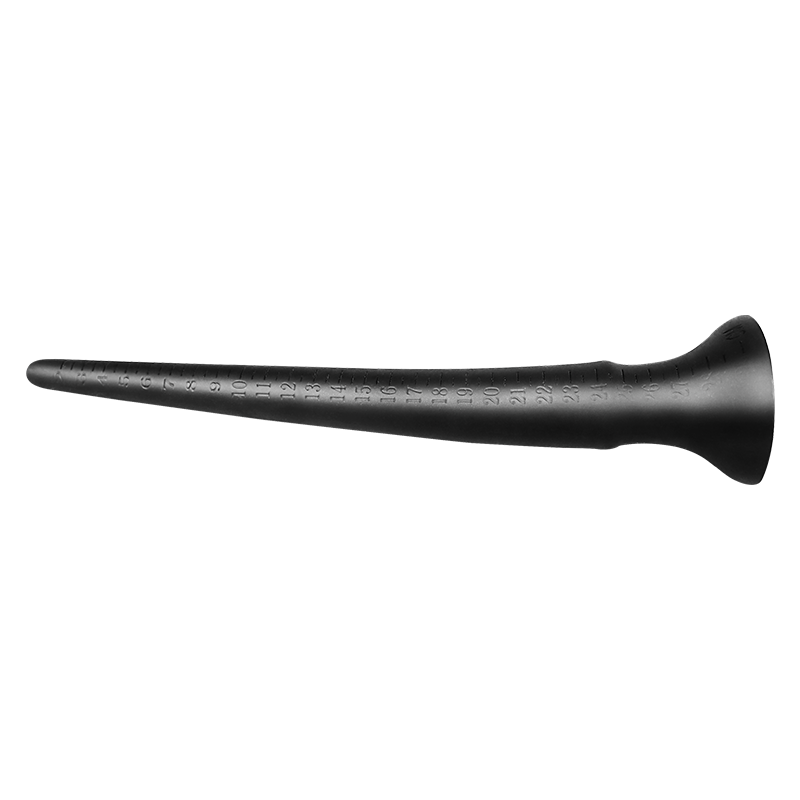 Schwarzer konischer Dildo mit Skala