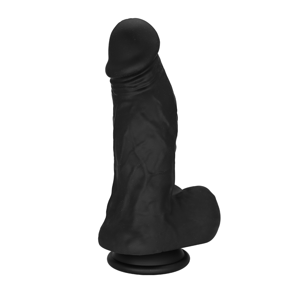 Schwarzer Dildo mit Saugnapf