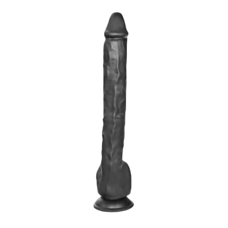 Schwarzer Dildo mit Saugnapf