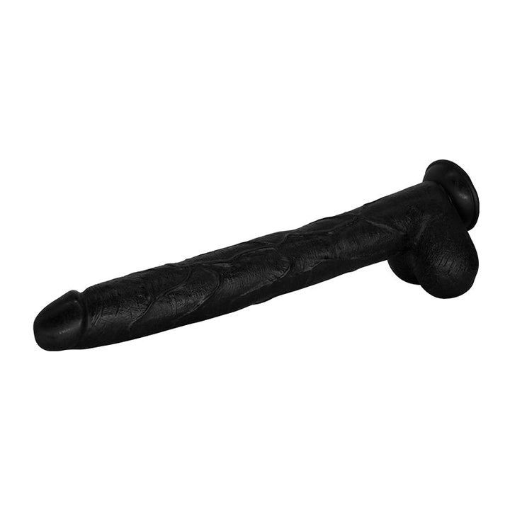 Schwarzer Dildo mit Hoden