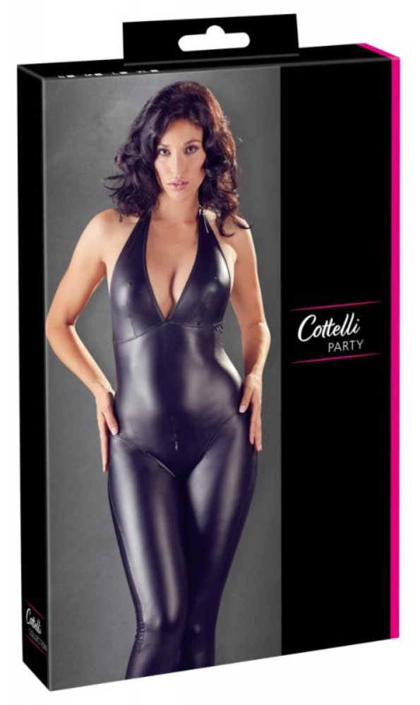 Sexy crotchless Wetlook Catsuit