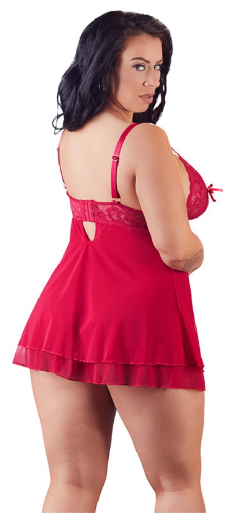 Babydoll mit geschlitzten Spitzen-Cups