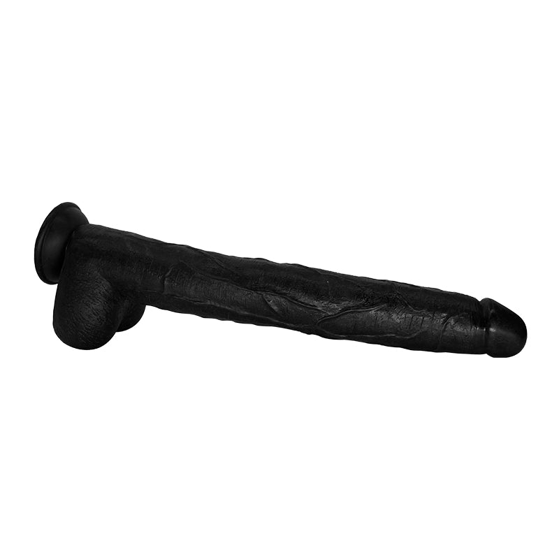 Schwarzer Dildo mit Saugnapf