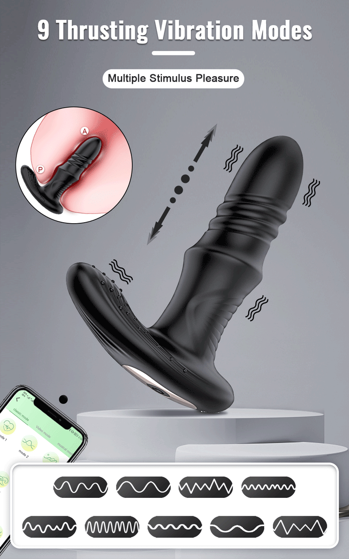 Schwarzer Vibrator mit Smartphone-Steuerung