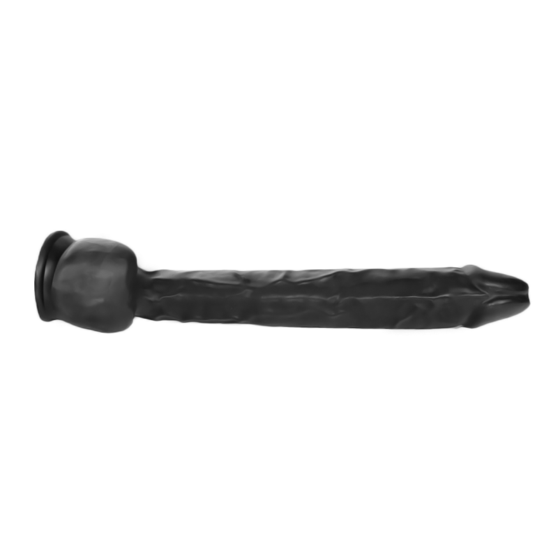 Schwarzer Dildo mit Saugnapf
