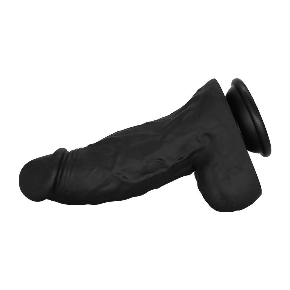 Schwarzer Dildo mit Saugnapf