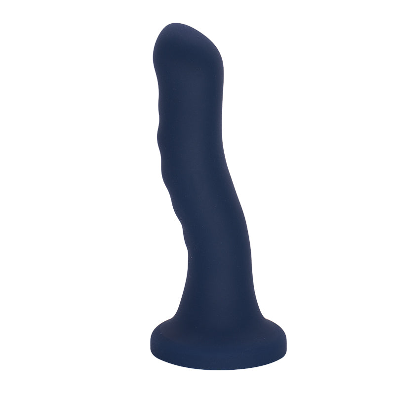 Dunkelblauer Silikon-Dildo mit Saugnapf