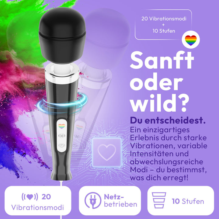 marielove Magic Wand Vibrator Magic Wand Netz Schwarz