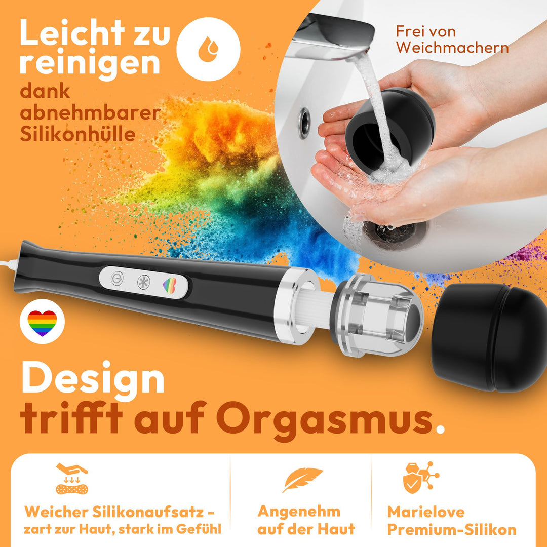 marielove Magic Wand Vibrator Magic Wand Netz Schwarz