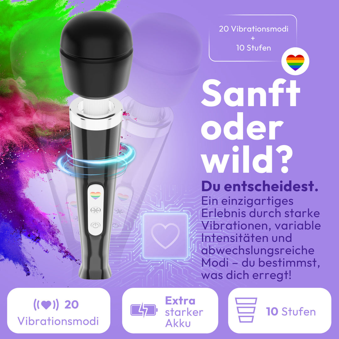 marielove Magic Wand Vibrator Magic Wand Akku Schwarz