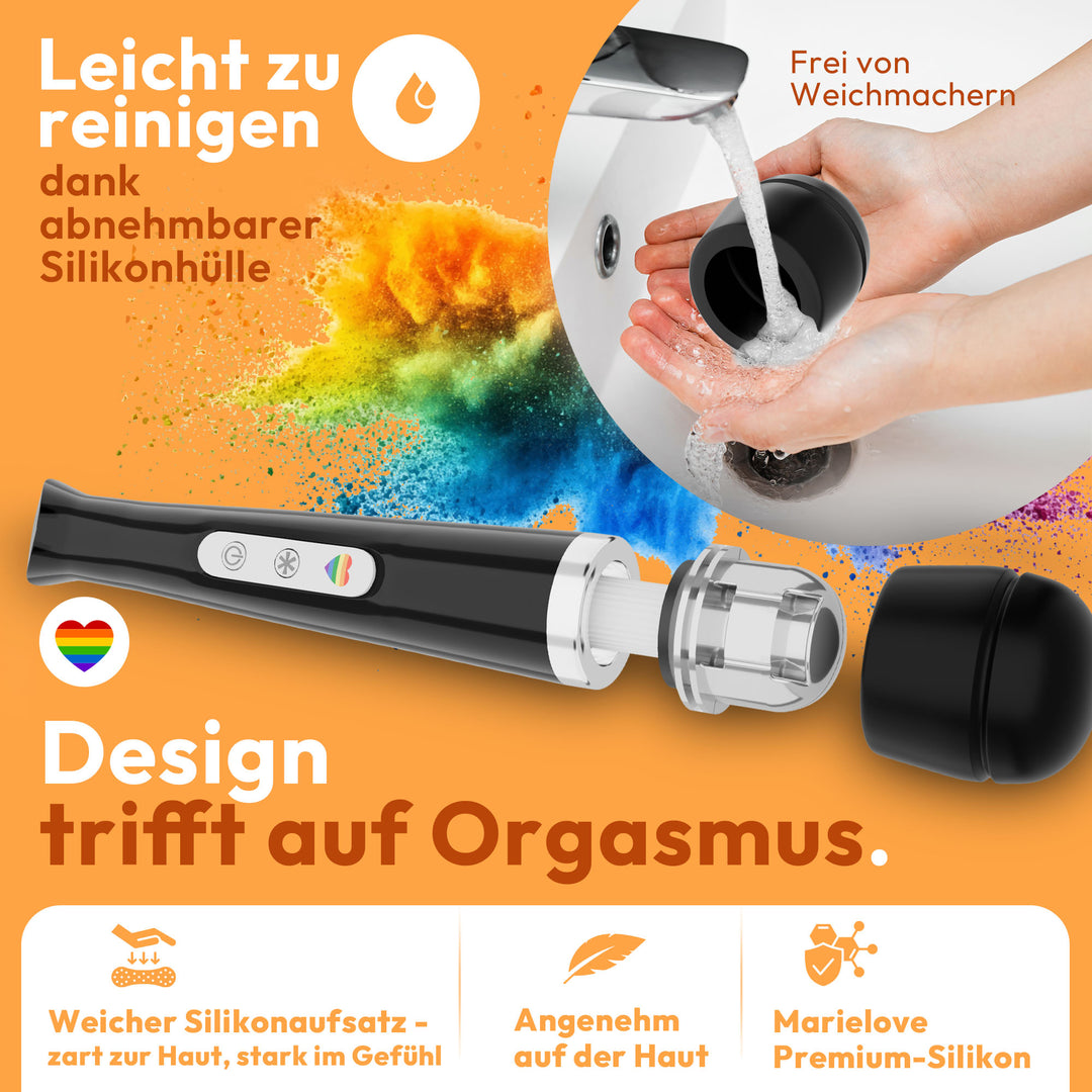 marielove Magic Wand Vibrator Magic Wand Akku Schwarz