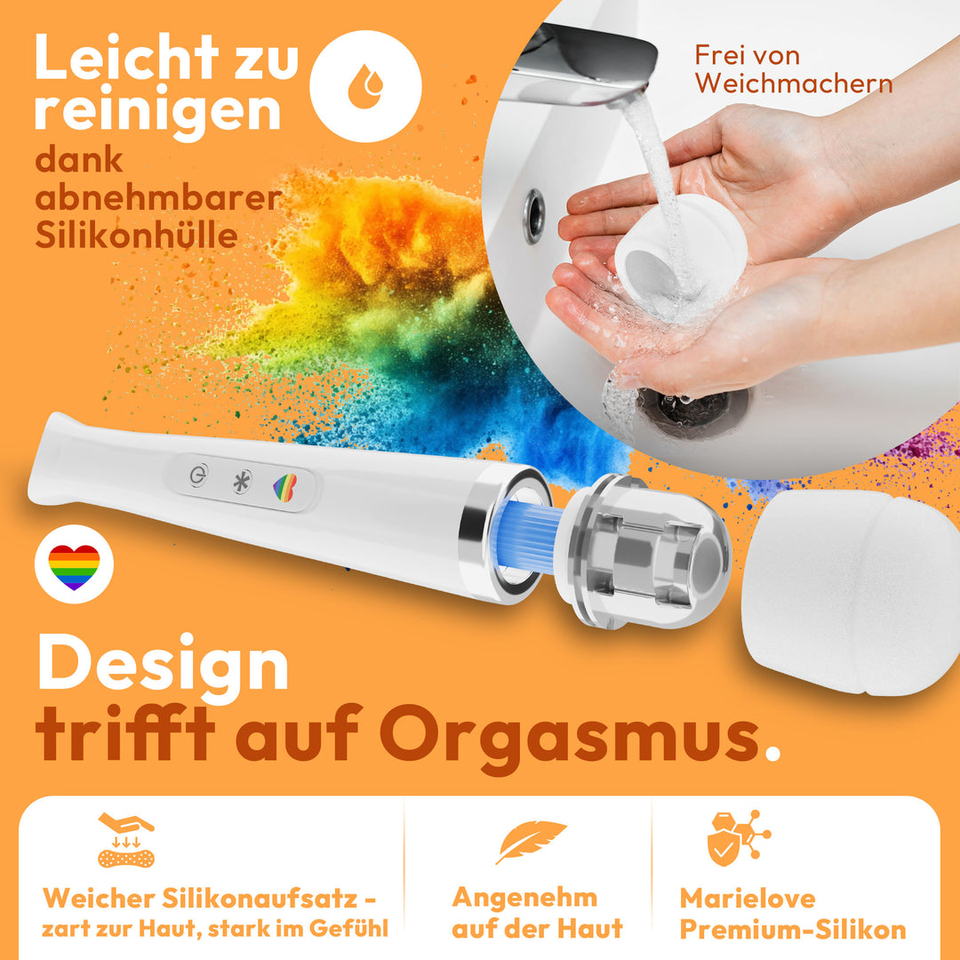 marielove Magic Wand Vibrator Magic Wand Akku Weiß