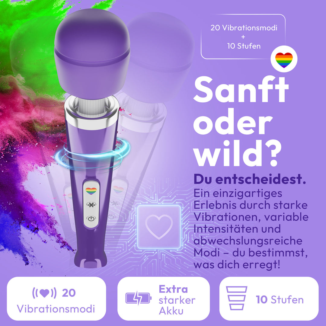 marielove Magic Wand Vibrator Magic Wand Akku Lila