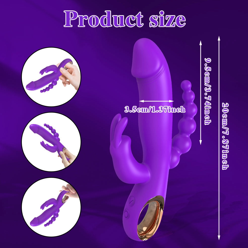 marielove 20cm Rabbit Vibrator 3in1 Stimulation