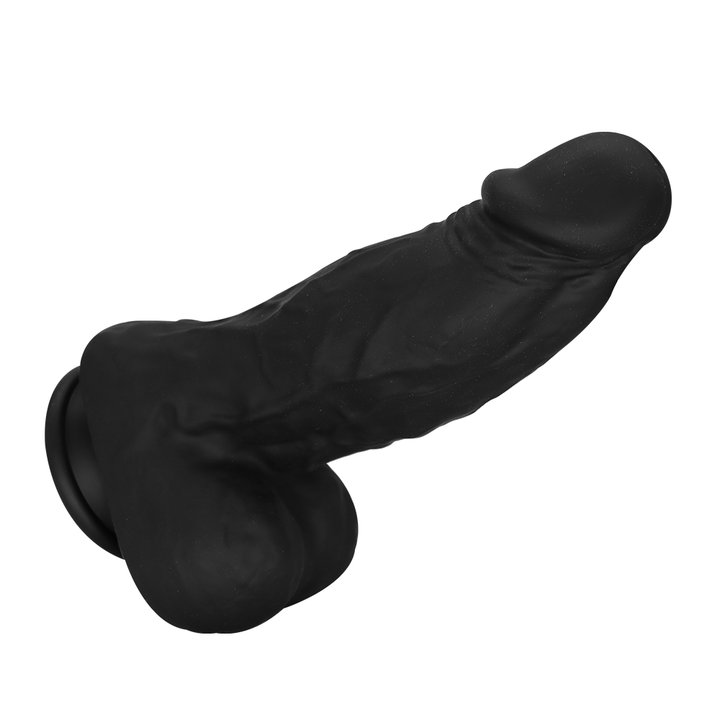 Schwarzer Dildo mit Saugnapf