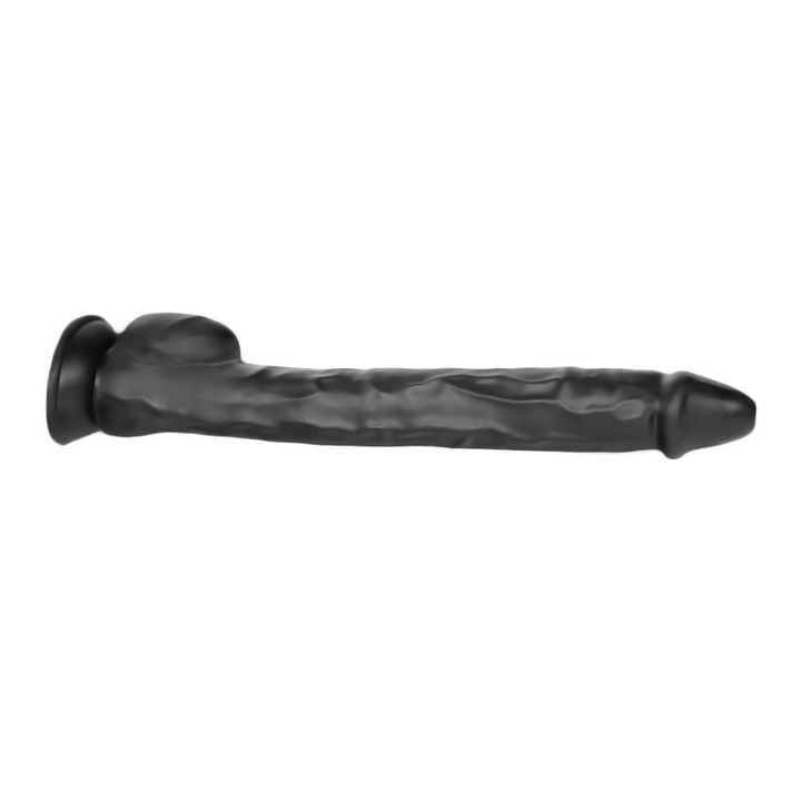 Schwarzer Dildo mit Saugnapf