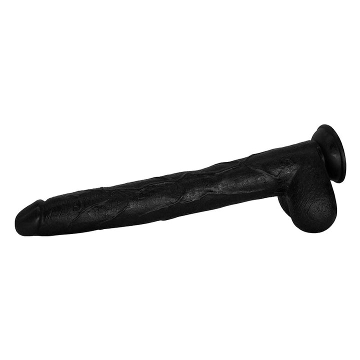 Schwarzer Dildo mit Saugnapf